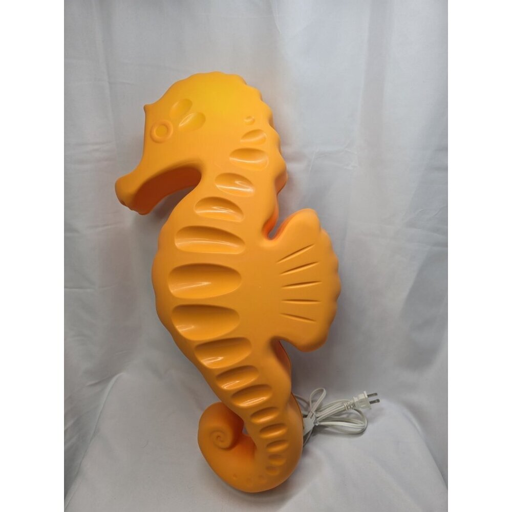 IKEA Smila Sjohast Seahorse Wall Mounted Lamp Large Orange Cord Plug Light VTG